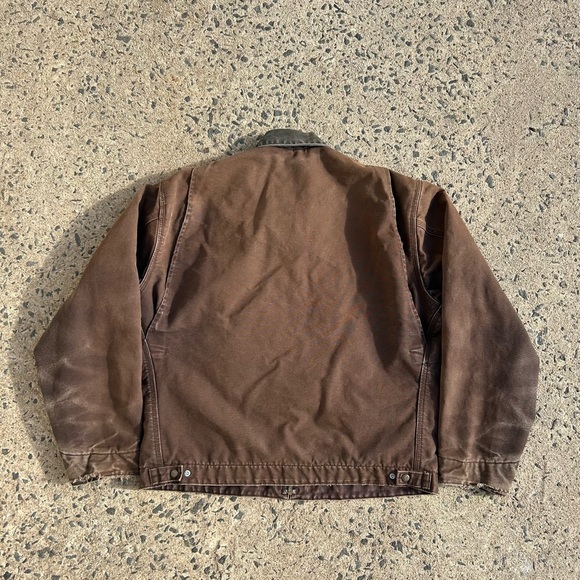 VTG Carhartt Detroit Jacket J97 DKB Brown Blanket Lined Distressed Faded Size XL - Picture 11 of 14